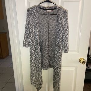 Heather grey pointed cardigan throw